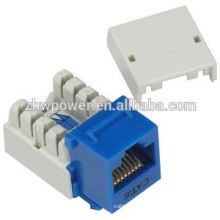 Utp rj45 модульное гнездо cat6, cat6 трапецеидальный патч гнездо pass fulke, модульный штекерный разъем с голубым цветом